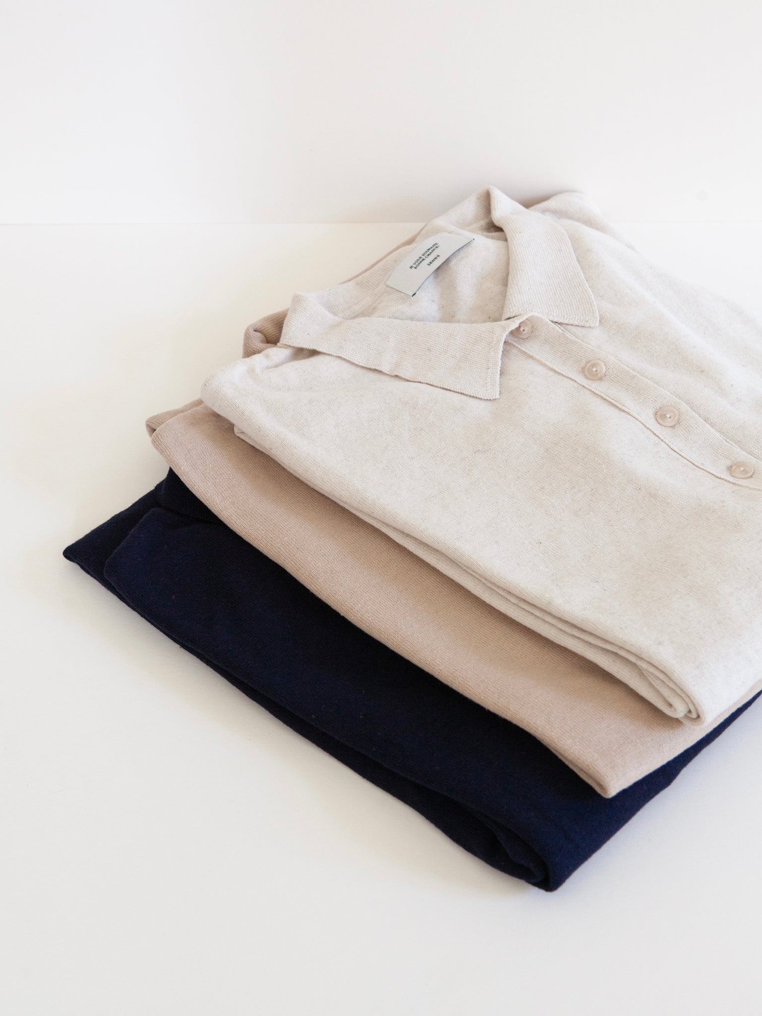Polo Shirt Knit Dress - Oatmeal